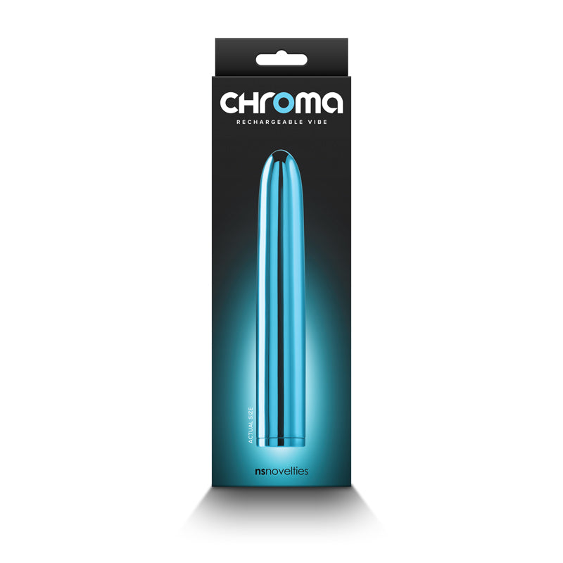 Chroma - Teal - Metallic Teal 17 cm USB Rechargeable Vibrator NS Novelties