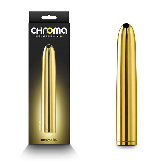 Chroma - Gold - Gold 17 cm USB Rechargeable Vibrator Gold - Club X