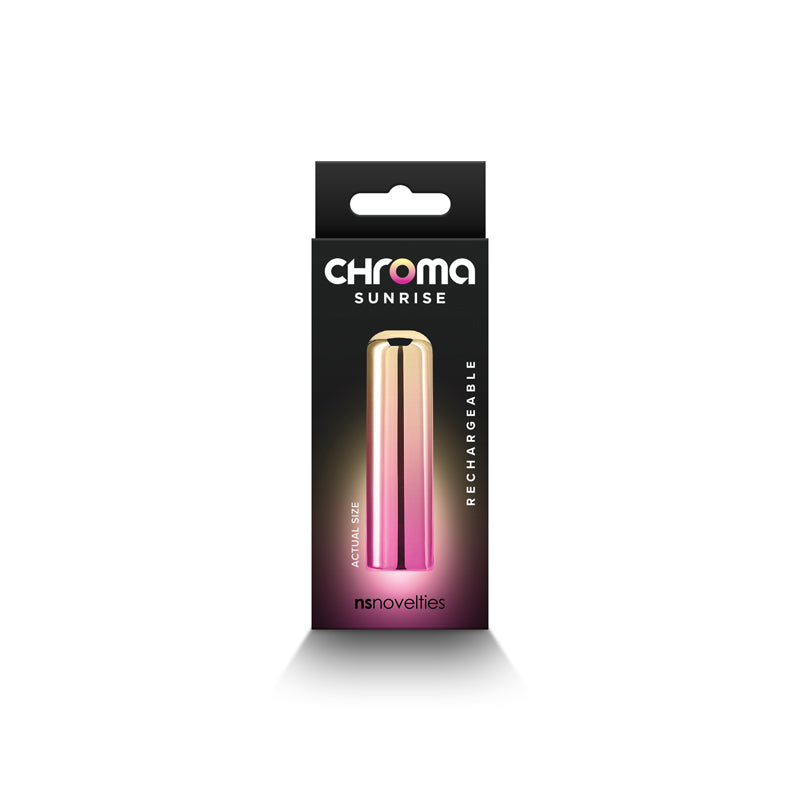 Chroma Sunrise - Small - Metallic Pink/Gold 6.8 cm USB Rechargeable Bullet NS Novelties