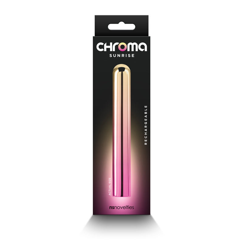 Chroma Sunrise - Large - Metallic Pink/Gold 13.8 cm USB Rechargeable Vibrator NS Novelties