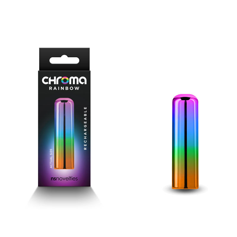 Chroma Rainbow - Small - Metallic Rainbow 6.8 cm USB Rechargeable Bullet Coloured - Club X