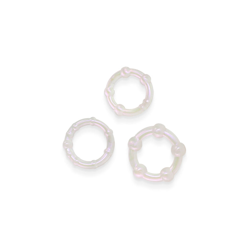 Fantasia - Intensity Rings - Pearl - Pearlescent Beaded Cock Rings - Set of 3 Sizes NS Novelties