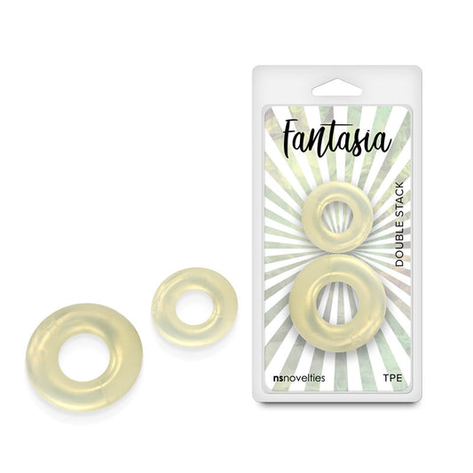 Fantasia - Double Stack - Amber - Amber Cock Rings - Set of 2 Sizes Yellow - Club X