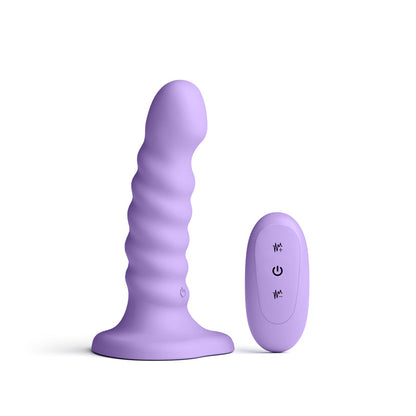 Colours Ribbed - 5'' Vibrating Dildo - Purple - Purple 14.5 cm USB Rechargeable Vibrating Dildo with Wireless Remote NS Novelties