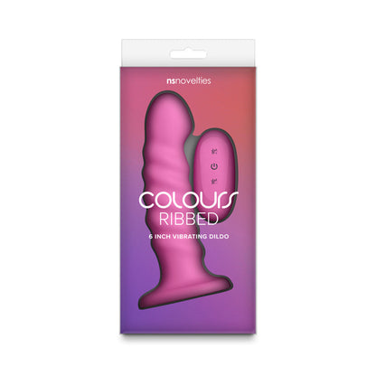Colours Ribbed - 6'' Vibrating Dildo - Pink - Pink 16.5 cm USB Rechargeable Vibrating Dildo with Wireless Remote NS Novelties