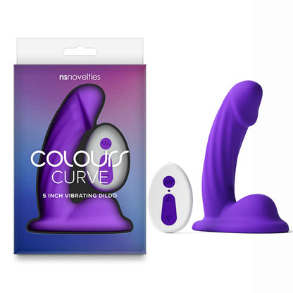 NS Novelties Colours Curve 5 inch Purple vibrating dildo with remote - ClubX Australia
