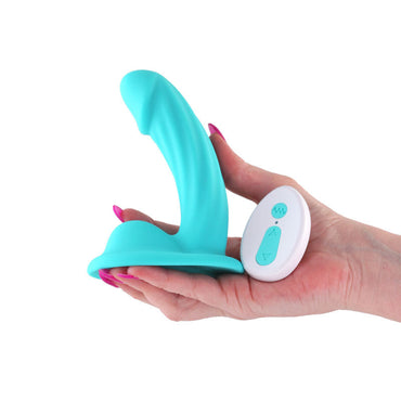 Colours Curve - Vibrating 5'' Dildo - Teal - Teal 12.6 cm USB Rechargeable Vibrating Dildo with Wireless Remote NS Novelties