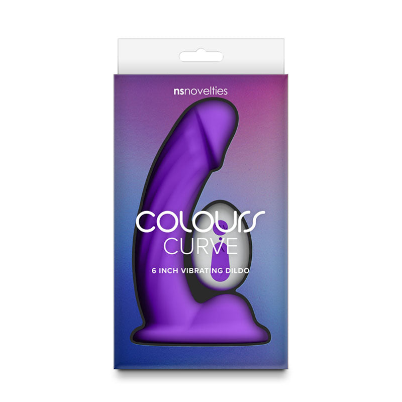 Colours Curve - Vibrating 6'' Dildo - Purple - Purple 16.4 cm USB Rechargeable Vibrating Dildo with Wireless Remote NS Novelties