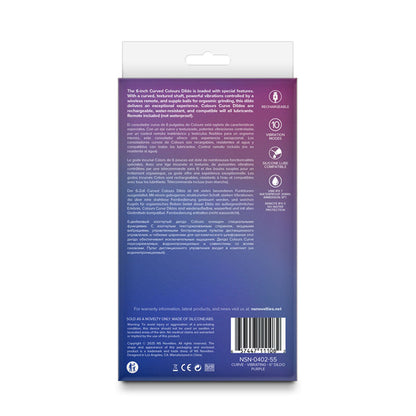 Colours Curve - Vibrating 6'' Dildo - Purple - Purple 16.4 cm USB Rechargeable Vibrating Dildo with Wireless Remote NS Novelties