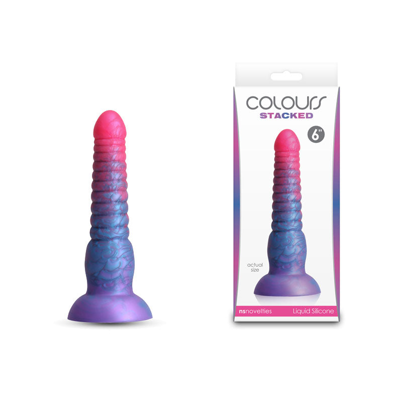 Colours Stacked - 6'' Dildo - Pink/Blue - Pink/Blue 16 cm Fantasy Dildo Coloured - Club X