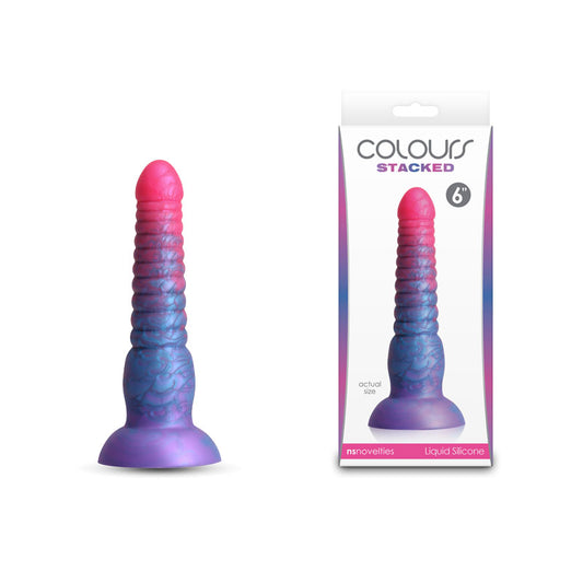 Colours Stacked - 6'' Dildo - Pink/Blue - Pink/Blue 16 cm Fantasy Dildo Coloured - Club X