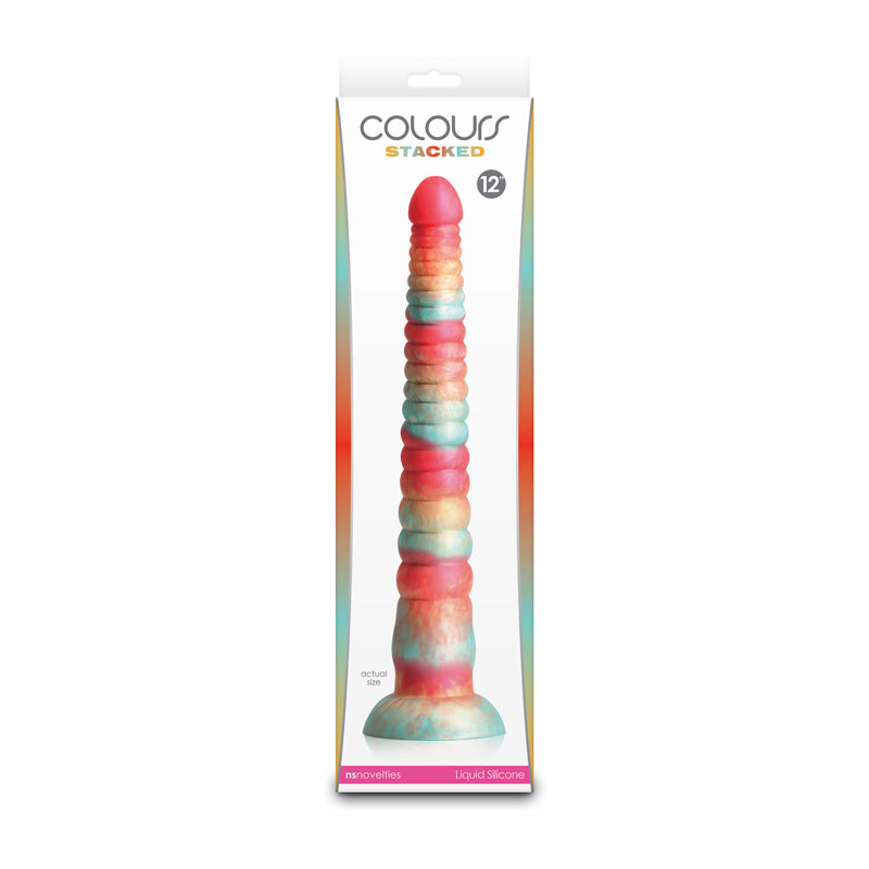 Colours Stacked - 12'' Dildo - Red/Gold - Red/Gold 30.6 cm Fantasy Dildo NS Novelties