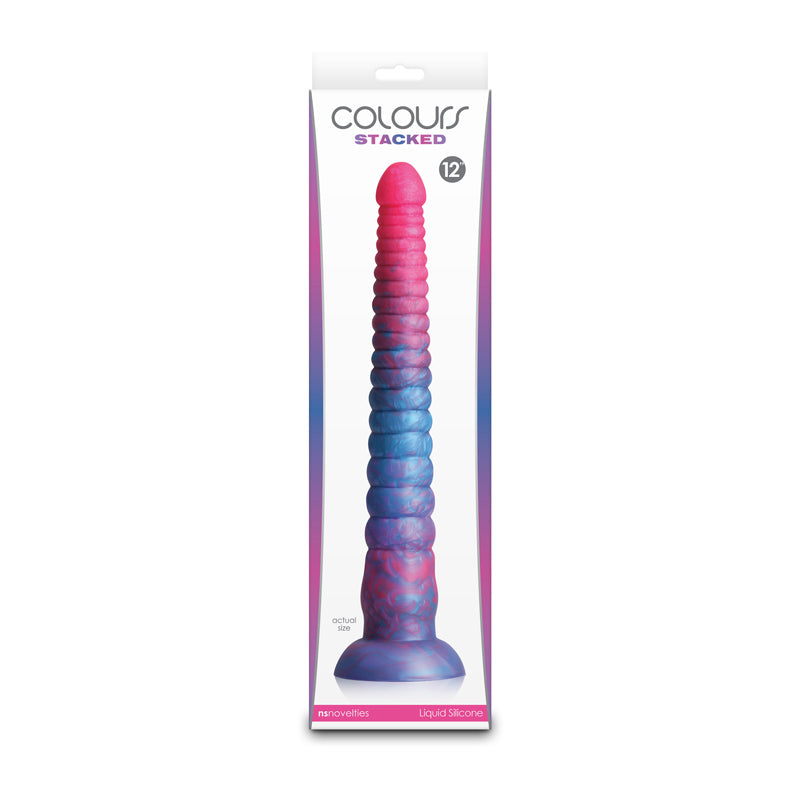 Colours Stacked - 12'' Dildo - Pink/Blue - Pink/Blue 30.6 cm Fantasy Dildo NS Novelties