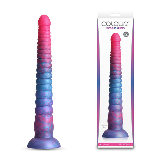 Colours Stacked - 12'' Dildo - Pink/Blue - Pink/Blue 30.6 cm Fantasy Dildo NS Novelties