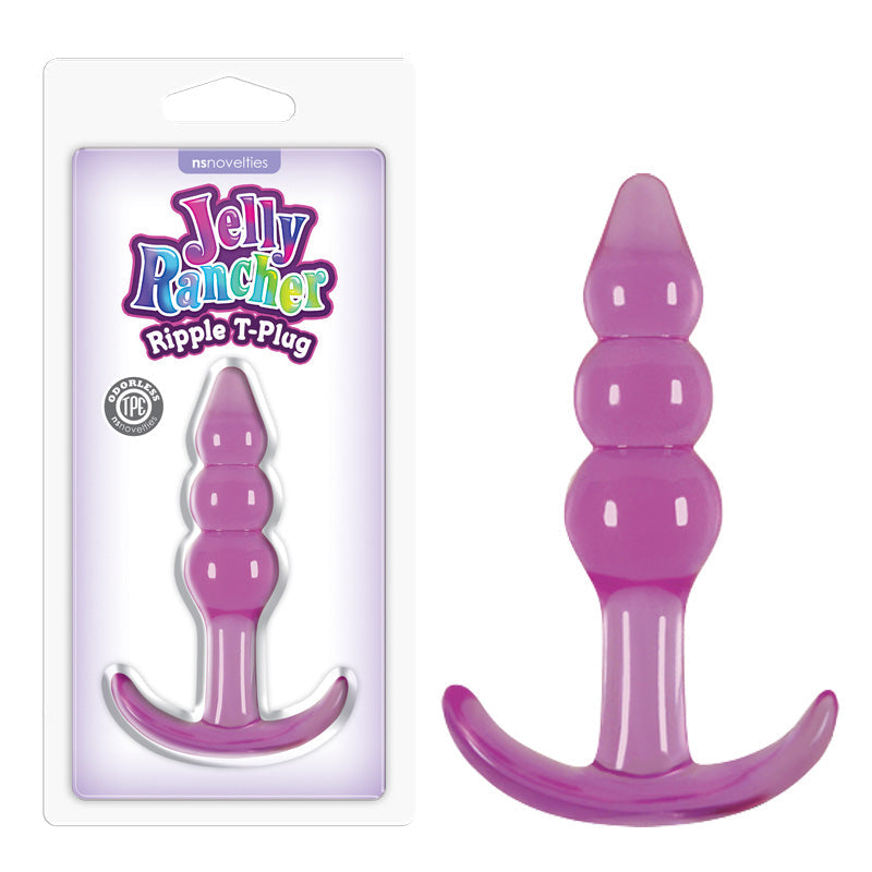 Jelly Rancher Ripple T-Plug - Purple - Purple 10.9 cm (4.3'') Butt Plug NS Novelties