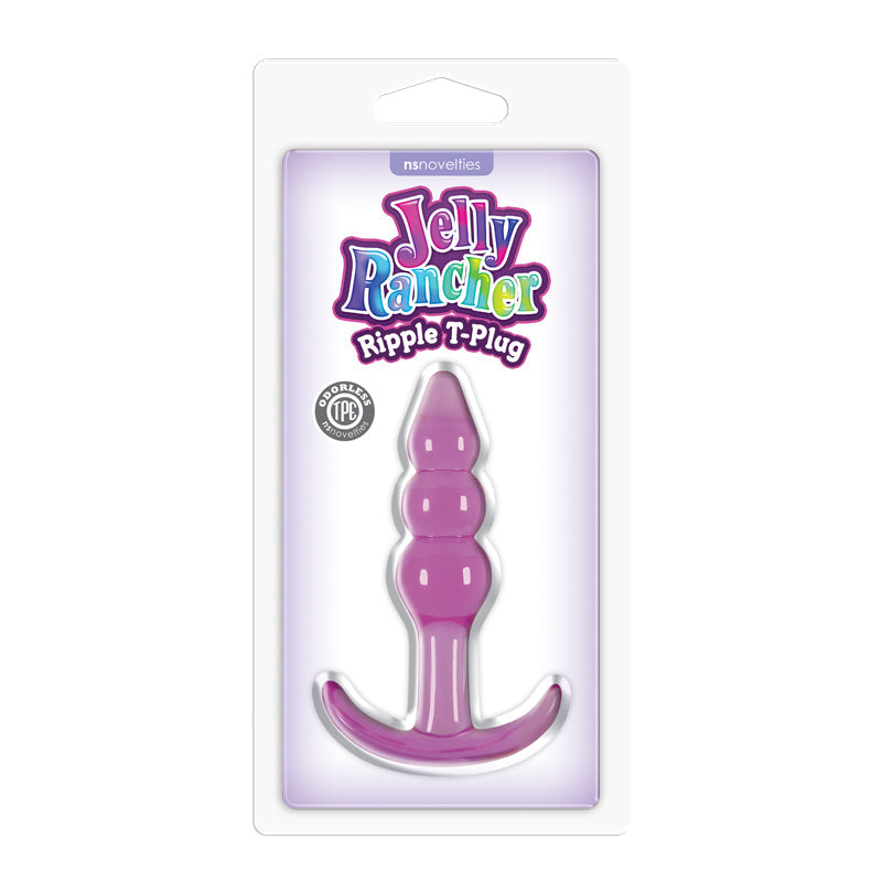 Jelly Rancher Ripple T-Plug - Purple - Purple 10.9 cm (4.3'') Butt Plug NS Novelties