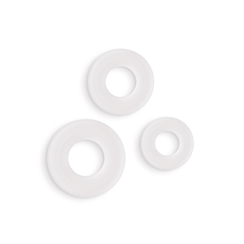 Firefly - 3pc Bubble Rings - White - Glow in Dark Cock Rings - Set of 3 Sizes NS Novelties