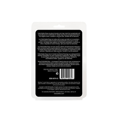 Firefly - 3pc Bubble Rings - White - Glow in Dark Cock Rings - Set of 3 Sizes NS Novelties