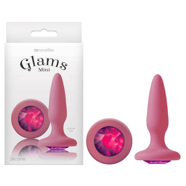 Glams Mini - Pink 8.4 cm (3.3'') Butt Plug with Sparkling Gem Ns Novelties