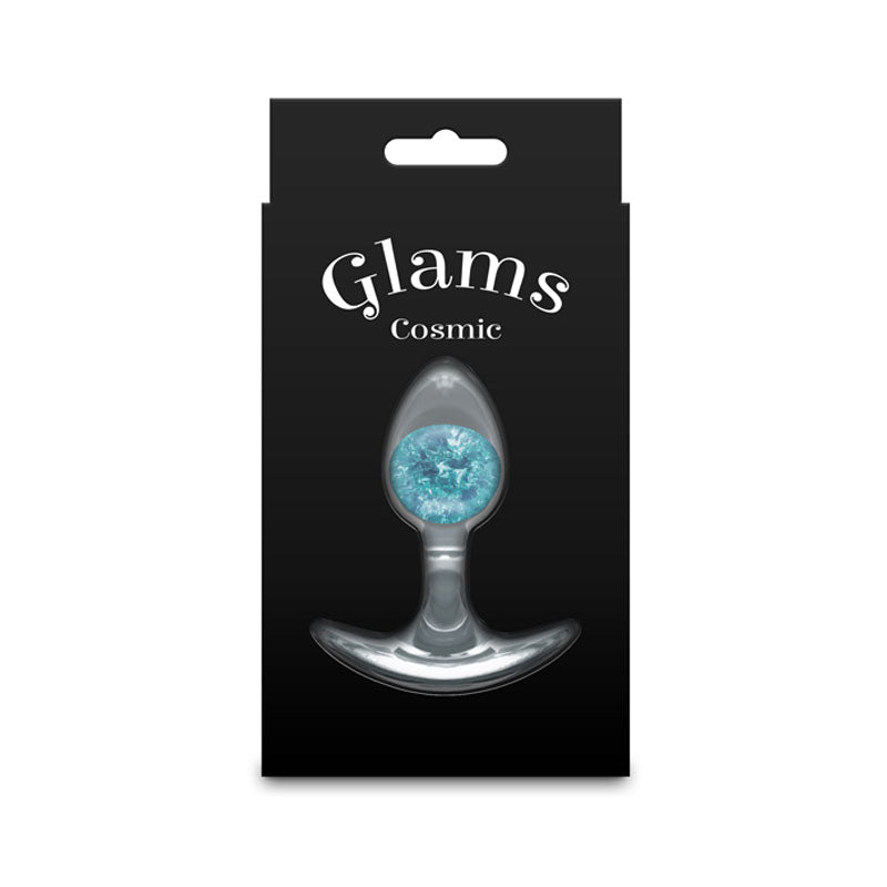 Glams Cosmic - Small - Blue - Clear/Blue 8.1 cm Small Butt Plug NS Novelties