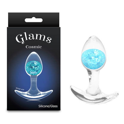 Glams Cosmic - Small - Blue - Clear/Blue 8.1 cm Small Butt Plug NS Novelties