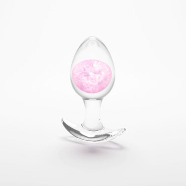 Glams Cosmic - Medium - Pink - Clear/Pink 9.5 cm Small Butt Plug NS Novelties