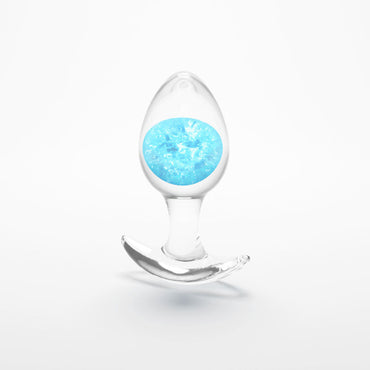 Glams Cosmic - Medium - Blue - Clear/Blue 9.5 cm Small Butt Plug NS Novelties