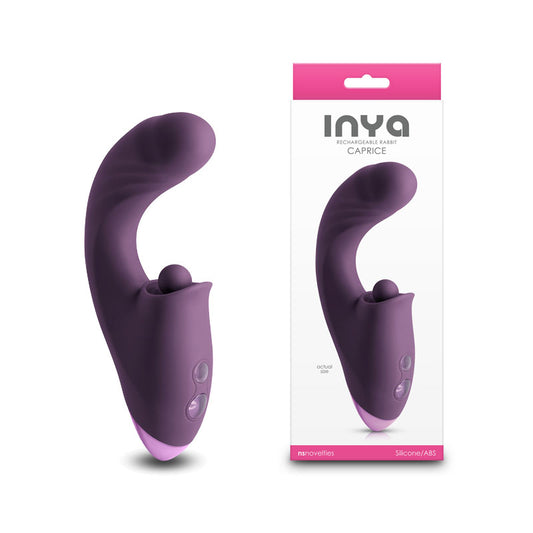 INYA Caprice - Purple - Purple 17.7 cm USB Rechargeable Vibrator with Clitoral Thumper Purple - Club X