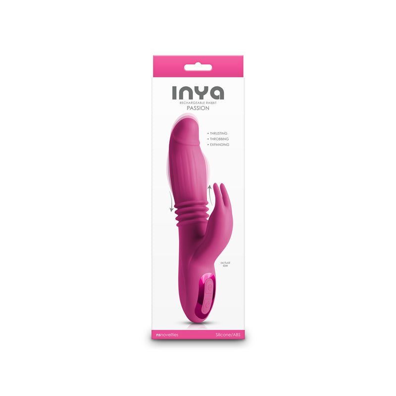 INYA Passion - Pink - Pink 22.2 cm USB Rechargeable Thrusting Rabbit Vibrator NS Novelties