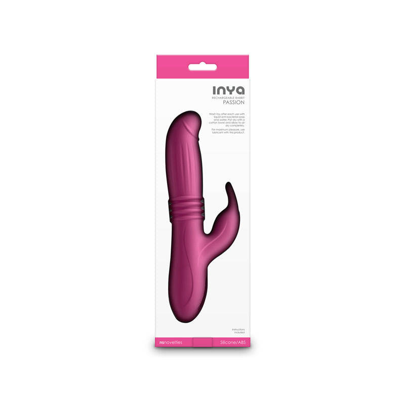 INYA Passion - Pink - Pink 22.2 cm USB Rechargeable Thrusting Rabbit Vibrator NS Novelties