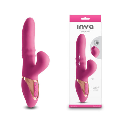 INYA Enamour - Pink - Pink 31.5 cm USB Rechargeable Vibrator with Air Pulse Pink - Club X