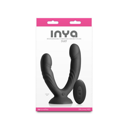 INYA Duet - Black - Black USB Rechargeable Vibrating Double Dildo with Wireless Remote NS Novelties