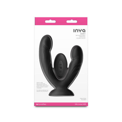 INYA Duet - Black - Black USB Rechargeable Vibrating Double Dildo with Wireless Remote NS Novelties