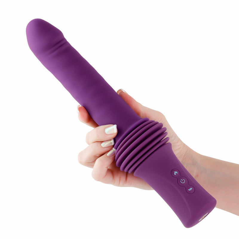 INYA Super Stroker - Purple - Purple 36.8 cm USB Rechargeable Thrusting Vibrator with Remote Control & Stand NS Novelties