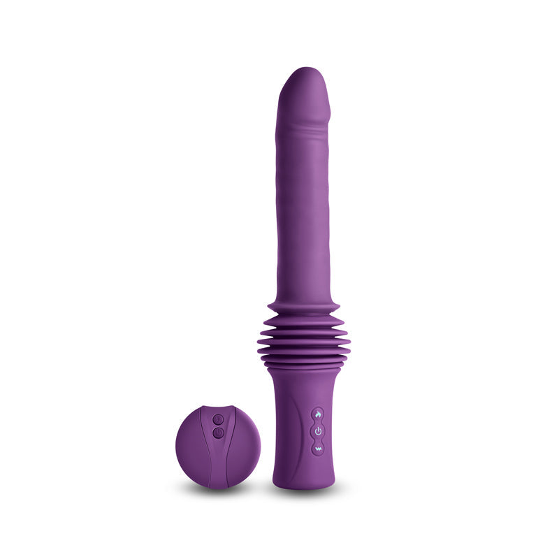 INYA Super Stroker - Purple - Purple 36.8 cm USB Rechargeable Thrusting Vibrator with Remote Control & Stand NS Novelties
