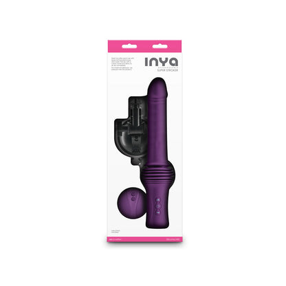 INYA Super Stroker - Purple - Purple 36.8 cm USB Rechargeable Thrusting Vibrator with Remote Control & Stand NS Novelties