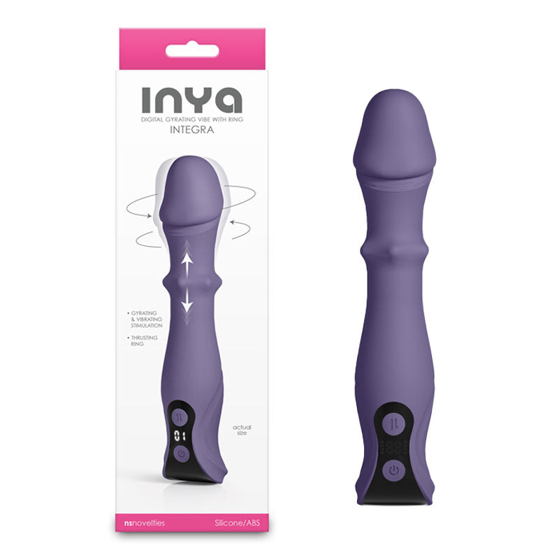 INYA Integra - Gray - Grey 18.2 cm USB Rechargeable Vibrator with Sliding Ring Shaft NS Novelties