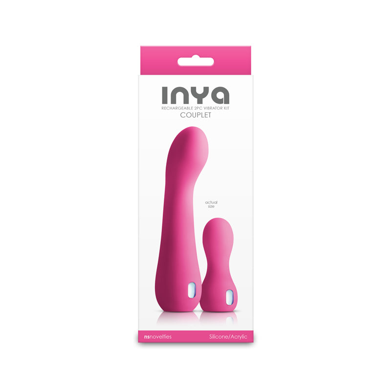INYA Couplet - Pink - Pink USB Rechargeable Vibrators - Set of 2 Sizes NS Novelties