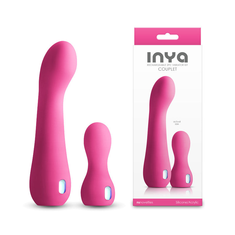 INYA Couplet - Pink - Pink USB Rechargeable Vibrators - Set of 2 Sizes NS Novelties