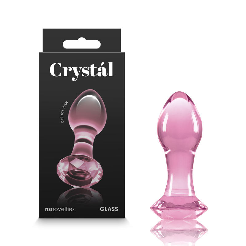 Crystal Gem - Pink - Pink 9 cm Glass Butt Plug Pink - Club X