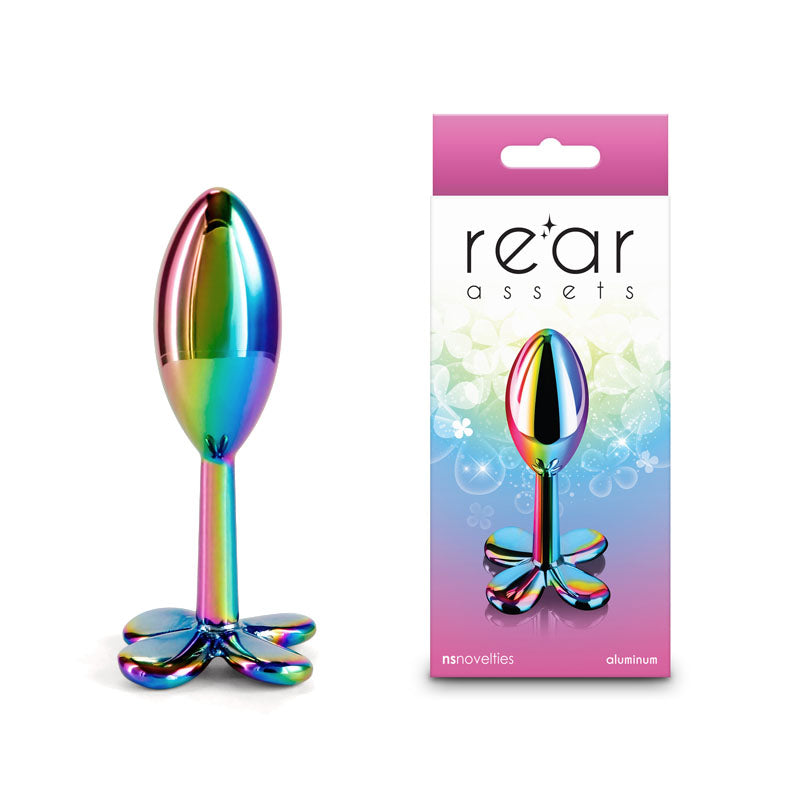 Rear Assets Clover - Multicolour - Multicoloured 9.2 cm Metallic Butt Plug NS Novelties