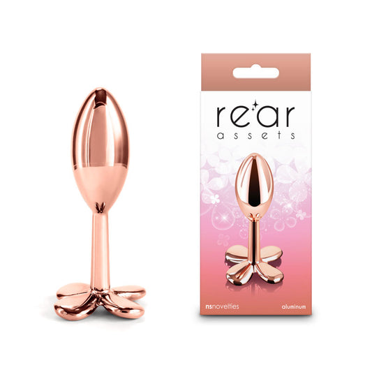 Rear Assets Clover - Rose Gold - Rose Gold 9.2 cm Metallic Butt Plug Rose Gold - Club X