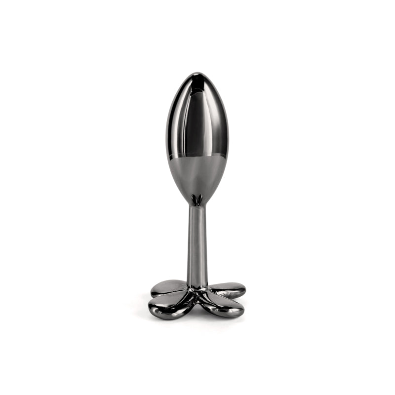Rear Assets Clover - Gunmetal - Gunmetal 9.2 cm Metallic Butt Plug NS Novelties