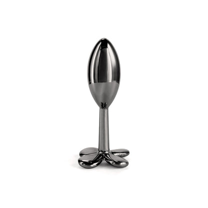 Rear Assets Clover - Gunmetal - Gunmetal 9.2 cm Metallic Butt Plug NS Novelties