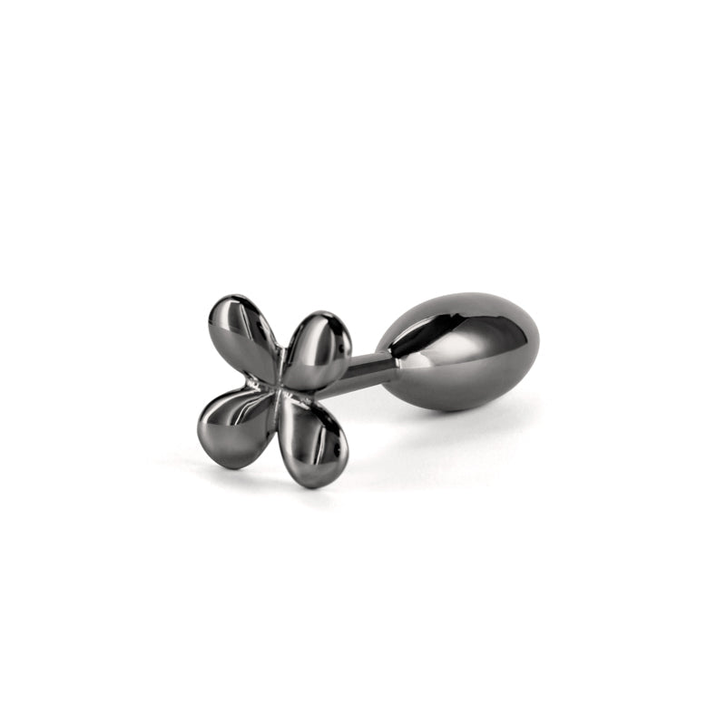 Rear Assets Clover - Gunmetal - Gunmetal 9.2 cm Metallic Butt Plug NS Novelties