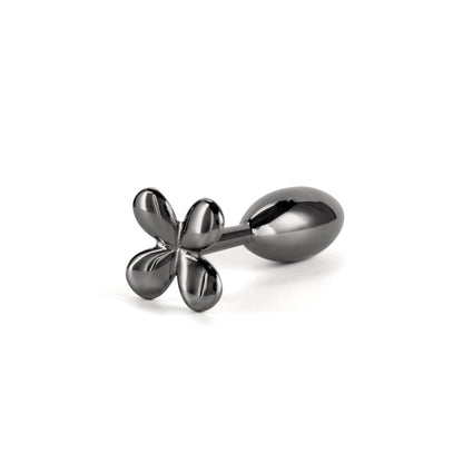 Rear Assets Clover - Gunmetal - Gunmetal 9.2 cm Metallic Butt Plug NS Novelties