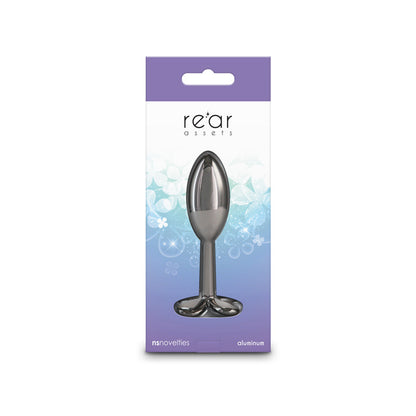 Rear Assets Clover - Gunmetal - Gunmetal 9.2 cm Metallic Butt Plug NS Novelties