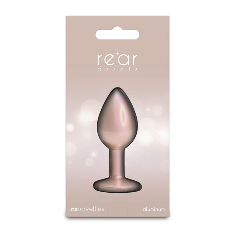 Rear Assets Iridescent - Small - Champagne - Iridescent Champagne 7.1 cm Small Butt Plug NS Novelties