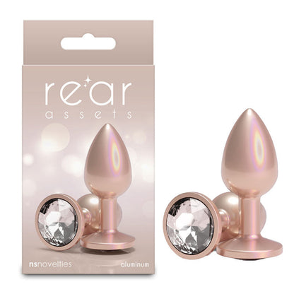 Rear Assets Iridescent - Small - Champagne - Iridescent Champagne 7.1 cm Small Butt Plug NS Novelties