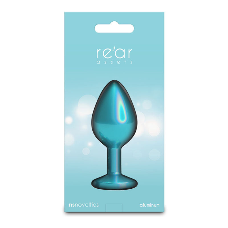 Rear Assets Iridescent - Medium - Teal - Iridescent Teal 8.2 cm Medium Butt Plug NS Novelties